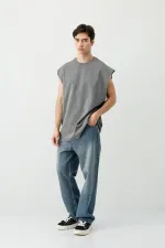 Basic Sleeveless T-Shirt, Dark Gray