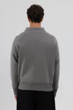 Sweat-shirt oversize à boutons, gris foncé