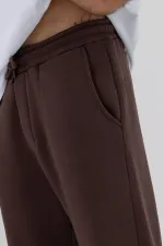 Basic Paça Lastikli Eşofman Alt Kahve