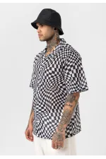 Patterned Corduroy Oversize Shirt Pattern-10