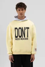 Sweat-shirt oversize imprimé bicolore jaune