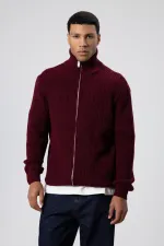 Gilet oversize zippé en maille, bordeaux