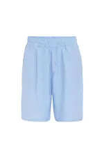 Oversize Modal Kumaş Bermuda Şort Mavi