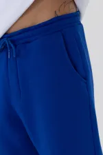 Basic Sweatpants with Elasticated Cuffs, Navy Blue