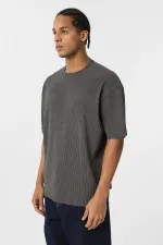 Yıkamalı Ottoman Basic Oversize Tişört Haki