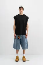 Oversize Kolsuz Basic Tişört Siyah