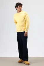 Sweat-shirt basique oversize délavé jaune