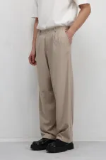 Baggy Fit Kumaş Pantolon Taş
