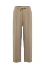 Oversize Sweatpants with Stitching Detail, Mink Color