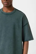 Yıkamalı Oversize Tişört Nefti