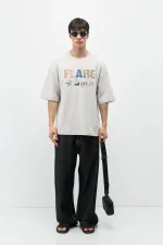 Baskılı Oversize Tişört Ice Grı