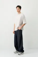 Kısa Kollu Boxy Fit Tişört Ice Grı