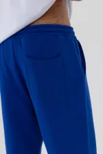 Basic Sweatpants with Elasticated Cuffs, Navy Blue