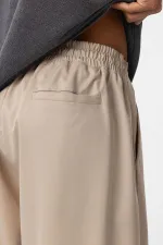 Pantalon ample à taille élastique couleur