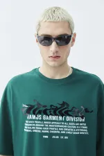 T-shirt oversize à imprimé en relief Atelier, bleu marine