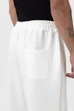 Paça Lastikli Basic Oversize Eşofman Takımı Ekru