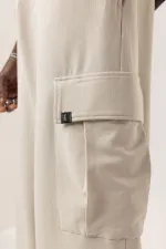 Bel Lastikli Kargo Baggy Pantolon Taş