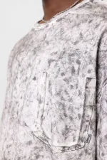 Washed Oversize T-Shirt with Pocket Detail, Ecru