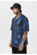 Patterned Corduroy Oversize Shirt Pattern-12