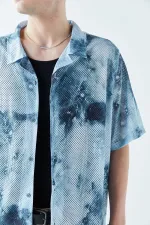 Patterned Corduroy Oversize Shirt Pattern-7