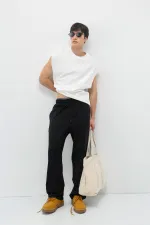 Basic Bel Lastikli  Eşofman Alt Siyah