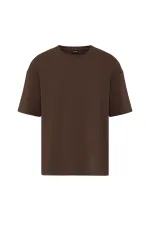 Basic Oversize Şort Takım Kahve