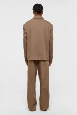 Tek Düğme Oversize Takım Elbise Vizon