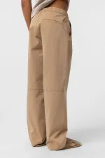 Washed Gabardine Baggy Pants in Tan