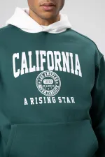 Sweat-shirt oversize imprimé bicolore, bleu marine