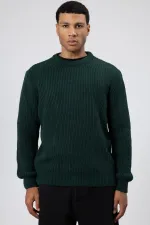 Bisiklet Yaka Oversize Triko Kazak Nefti