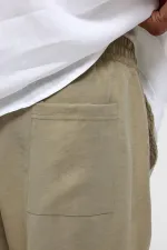 Oversize Modal Kumaş Bermuda Şort Haki