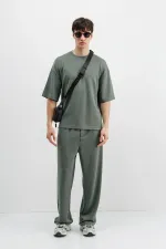 Modal Blend Baggy Sweatpants Khaki