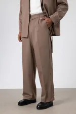 Costume oversize ceinturé, vison