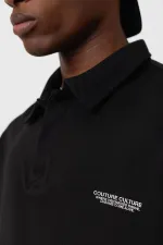 Polo Yaka Oversize Tişört Siyah