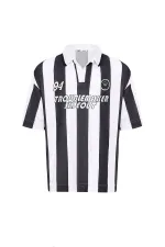 Oversize Polo Yaka Forma Tişört Siyah