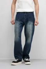 Pocket Detail Baggy Fit Jeans Light Blue