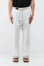 Kemer Detaylı Oversize Keten Pantolon Ekru