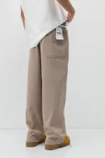 Bağcıklı Baggy Fit Eşofman Alt Vizon