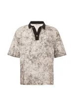 Yıkamalı Oversize Polo Yaka Tişört Kahve