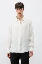 Chemise oversize en modal, écru