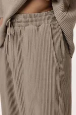 Basic Oversize Crew Neck Ottoman Suit, Mink