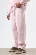 Yıkamalı Baggy Eşofman Alt Pembe