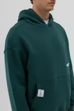 Sweat-shirt à capuche oversize imprimé, bleu marine