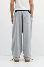 Baggy Fit Eşofman Alt Gri Melanj