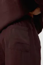 Baggy Fit Modal Kumaş Pantolon Kahve