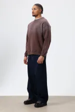 Washed Stone Detail Oversize Sweatshirt Coffee