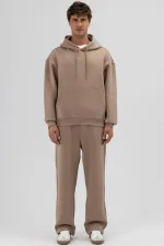 Sweat à capuche oversize basique, couleur vison