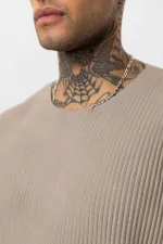 Basic Oversize Crew Neck Ottoman Suit, Mink