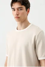 Kısa Kollu Regular Fit Tişört Taş