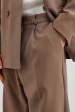 Costume croisé oversize en vison foncé